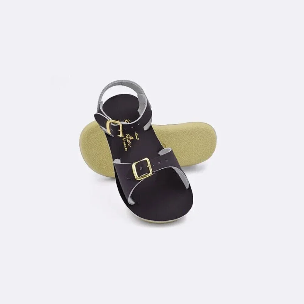 Salt Water Sandals Toddler/Baby Girl Size 3 Hoy Shoe‎ Surfer Patent Brown NEW